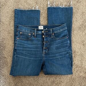J. Crew Medium Indigo High-Rise Boot Crop Button-Fly Jeans